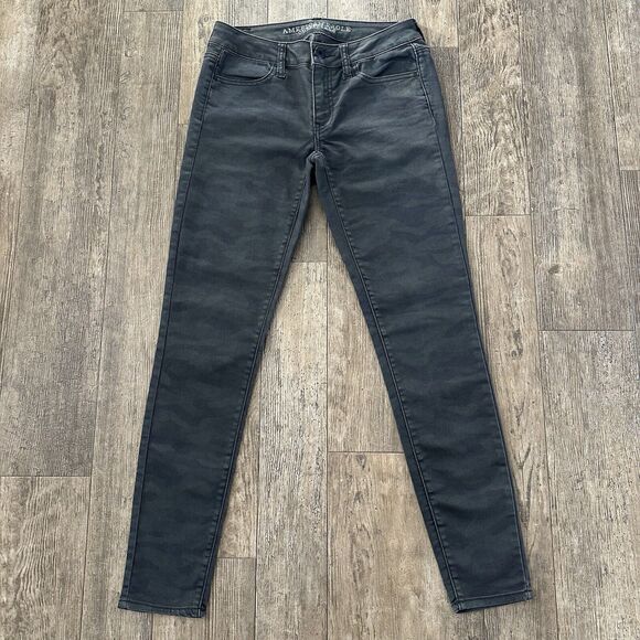 American Eagle JEGGING Womens Size 2 Army Camo Low Rise Jeans Denim Pants 27x29 - Picture 1 of 10
